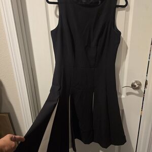 White House Black Market Black Sleeveless Fit-and-Flare Mini Dress